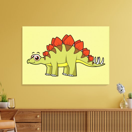 Schattigee afbeelding van een Stegosaurus dinosaur Canvas Afdruk (Insitu (Woonkamer))