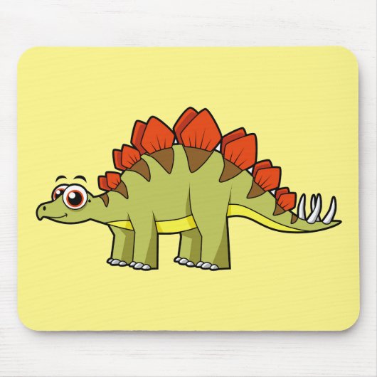 Schattigee afbeelding van een Stegosaurus dinosaur Muismat (Voorkant)