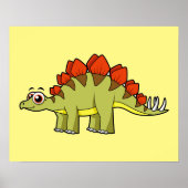 Schattigee afbeelding van een Stegosaurus dinosaur Poster (Voorkant)