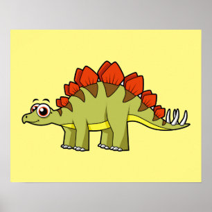 Schattigee afbeelding van een Stegosaurus dinosaur Poster
