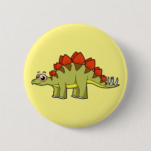 Schattigee afbeelding van een Stegosaurus dinosaur Ronde Button 5,7 Cm