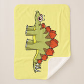 Schattigee afbeelding van een Stegosaurus dinosaur Sherpa Deken (Voorkant)