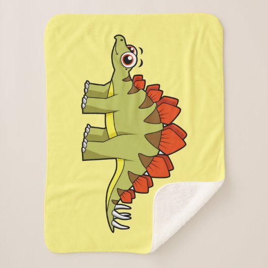 Schattigee afbeelding van een Stegosaurus dinosaur Sherpa Deken (Voorkant)