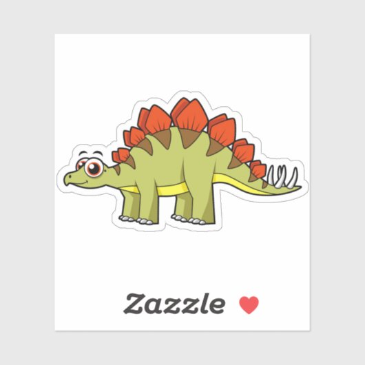 Schattigee afbeelding van een Stegosaurus dinosaur Sticker (Vel)