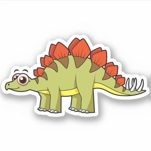 Schattigee afbeelding van een Stegosaurus dinosaur Sticker (Voorkant)