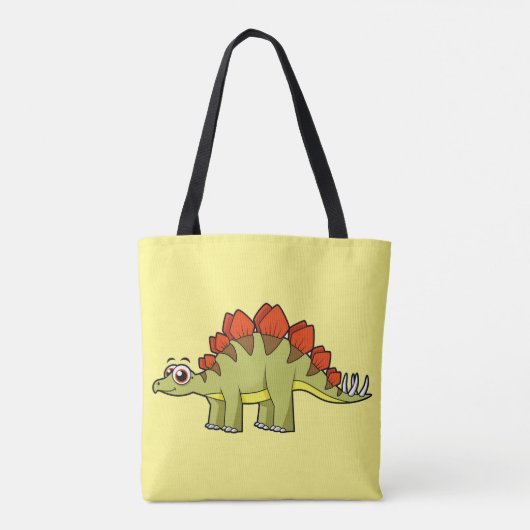 Schattigee afbeelding van een Stegosaurus dinosaur Tote Bag (Achterkant)
