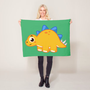 Schattigee afbeelding van een stegosaurus. fleece deken