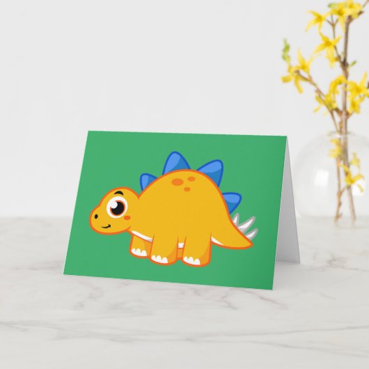 Schattigee afbeelding van een stegosaurus. kaart (Gele Bloem)