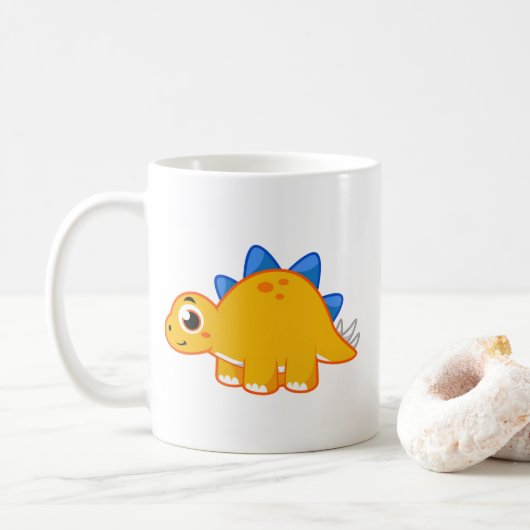 Schattigee afbeelding van een stegosaurus. koffiemok (Met donut)