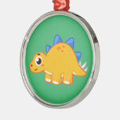 Schattigee afbeelding van een stegosaurus. metalen ornament (Links)