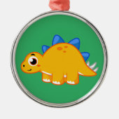 Schattigee afbeelding van een stegosaurus. metalen ornament (Voorkant)