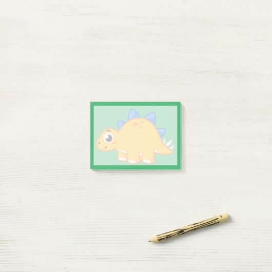 Schattigee afbeelding van een stegosaurus. post-it® notes (Op bureau)