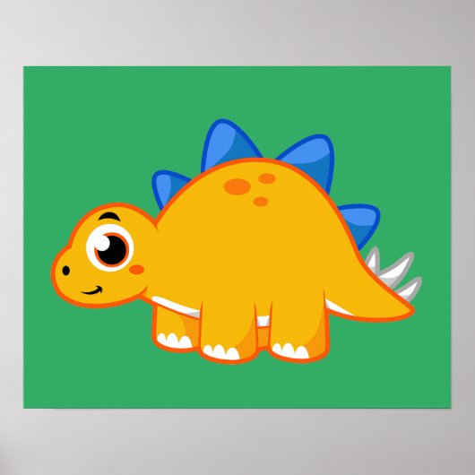 Schattigee afbeelding van een stegosaurus. poster (Voorkant)