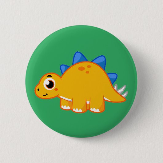 Schattigee afbeelding van een stegosaurus. ronde button 5,7 cm (Voorkant)