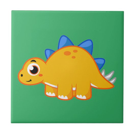 Schattigee afbeelding van een stegosaurus. tegeltje (Voorkant)