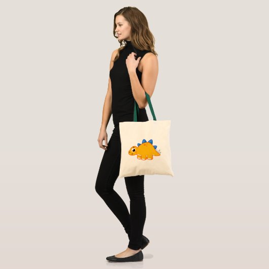 Schattigee afbeelding van een stegosaurus. tote bag (Voorkant (model))