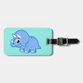 Schattigee afbeelding van een Triceratops dinosaur Bagagelabel (Voorkant horizontaal)