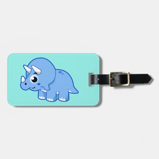 Schattigee afbeelding van een Triceratops dinosaur Bagagelabel (Voorkant horizontaal)