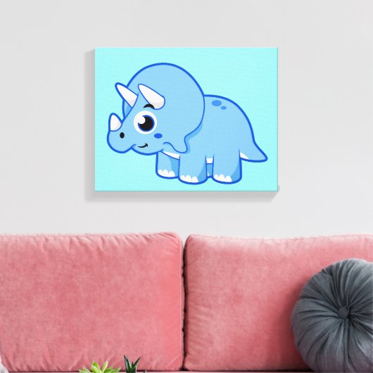 Schattigee afbeelding van een Triceratops dinosaur Canvas Afdruk (Insitu (Woonkamer))