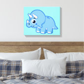 Schattigee afbeelding van een Triceratops dinosaur Canvas Afdruk (Insitu (Slaapkamer))