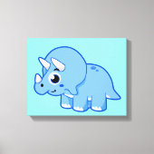 Schattigee afbeelding van een Triceratops dinosaur Canvas Afdruk (Voorkant)