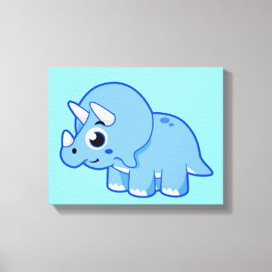 Schattigee afbeelding van een Triceratops dinosaur Canvas Afdruk