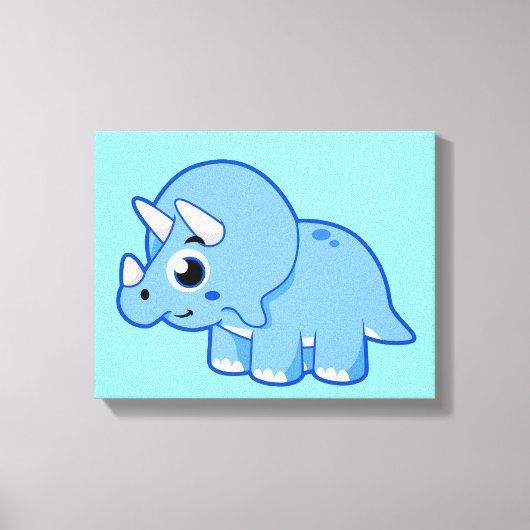 Schattigee afbeelding van een Triceratops dinosaur Canvas Afdruk (Voorkant)