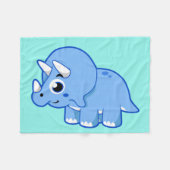 Schattigee afbeelding van een Triceratops dinosaur Fleece Deken (Voorkant (Horizontaal))