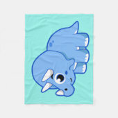 Schattigee afbeelding van een Triceratops dinosaur Fleece Deken (Voorkant)