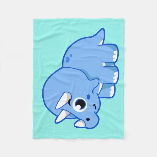 Schattigee afbeelding van een Triceratops dinosaur Fleece Deken (Voorkant)