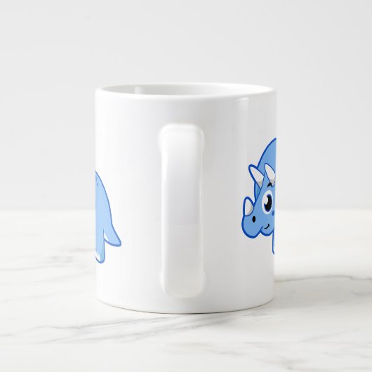 Schattigee afbeelding van een Triceratops dinosaur Grote Koffiekop (Achterkant)