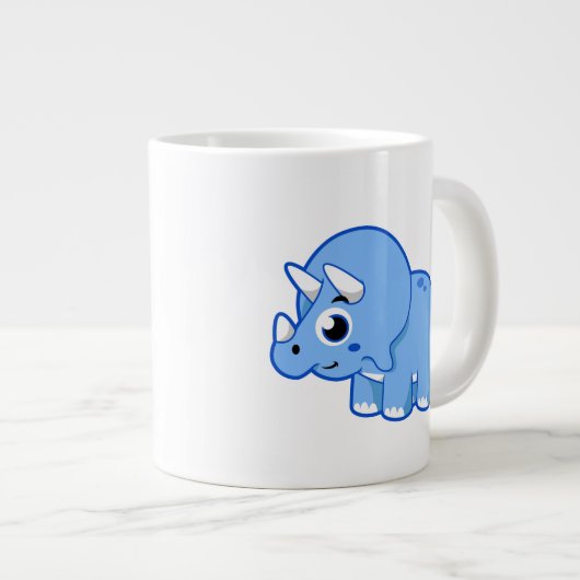 Schattigee afbeelding van een Triceratops dinosaur Grote Koffiekop (Voorkant rechts)