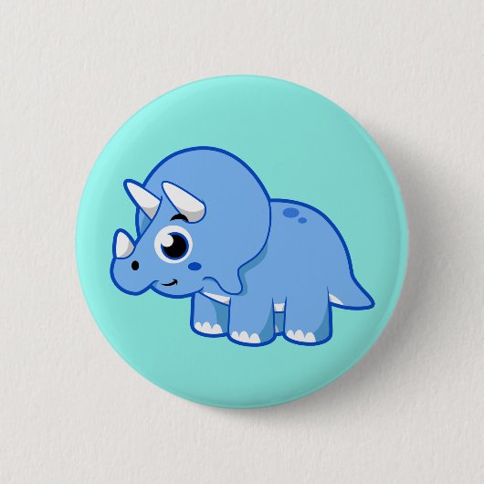 Schattigee afbeelding van een Triceratops dinosaur Ronde Button 5,7 Cm (Voorkant)