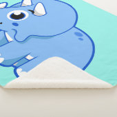 Schattigee afbeelding van een Triceratops dinosaur Sherpa Deken (3/4)