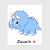 Schattigee afbeelding van een Triceratops dinosaur Sticker (Vel)