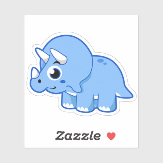 Schattigee afbeelding van een Triceratops dinosaur Sticker (Vel)
