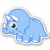 Schattigee afbeelding van een Triceratops dinosaur Sticker (Voorkant)
