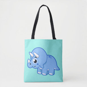 Schattigee afbeelding van een Triceratops dinosaur Tote Bag