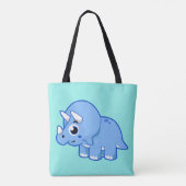 Schattigee afbeelding van een Triceratops dinosaur Tote Bag (Achterkant)