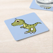Schattigee afbeelding van een Tyrannosaurus rex. Kartonnen Onderzetters (Schuin)