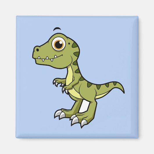 Schattigee afbeelding van een Tyrannosaurus rex. Magneet (Voorkant)