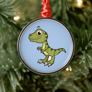 Schattigee afbeelding van een Tyrannosaurus rex. Metalen Ornament