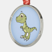 Schattigee afbeelding van een Tyrannosaurus rex. Metalen Ornament (Links)