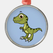 Schattigee afbeelding van een Tyrannosaurus rex. Metalen Ornament (Voorkant)