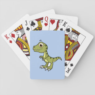 Schattigee afbeelding van een Tyrannosaurus rex. Pokerkaarten