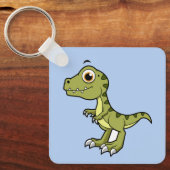 Schattigee afbeelding van een Tyrannosaurus rex. Sleutelhanger (Voorkant)