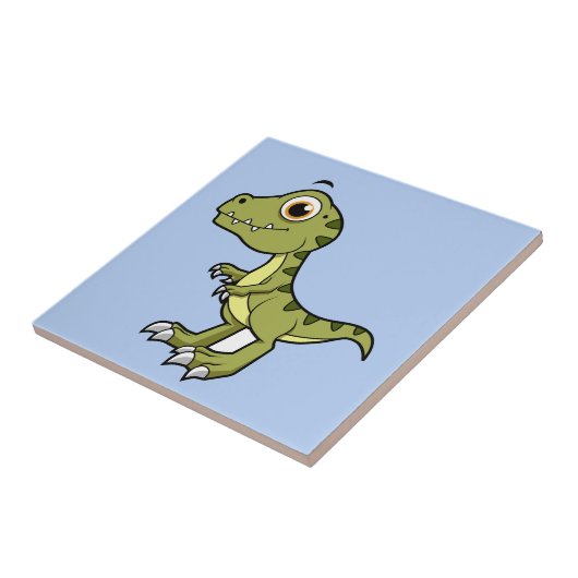 Schattigee afbeelding van een Tyrannosaurus rex. Tegeltje (Zijkant)