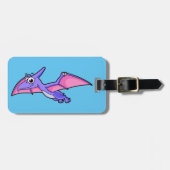 Schattigee afbeelding van een vliegende pterodacty bagagelabel (Voorkant horizontaal)