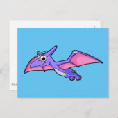 Schattigee afbeelding van een vliegende pterodacty briefkaart (Voorkant / Achterkant)