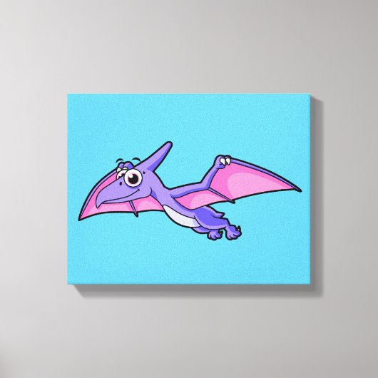 Schattigee afbeelding van een vliegende pterodacty canvas afdruk (Voorkant)